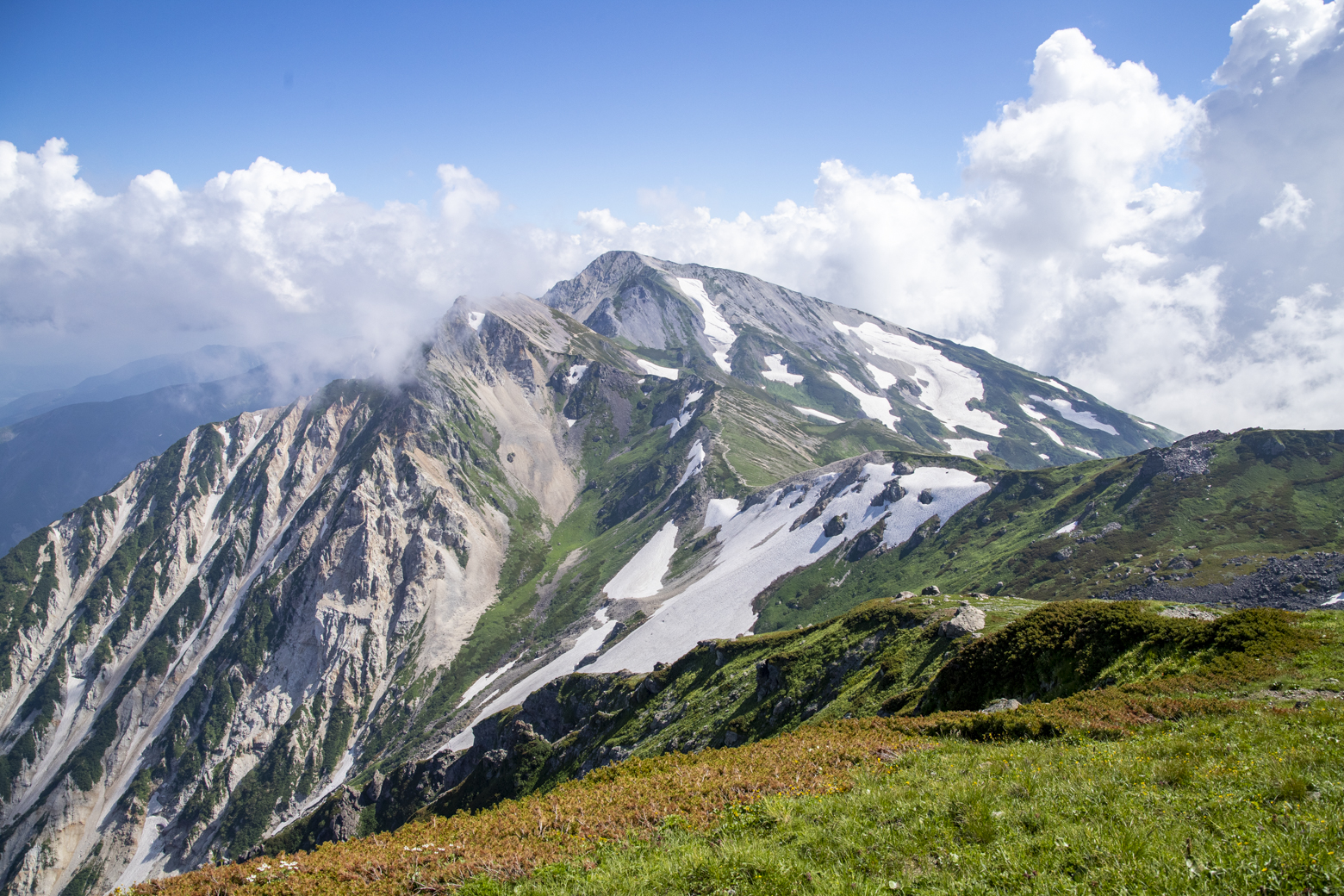 杓子岳と白馬鑓ヶ岳